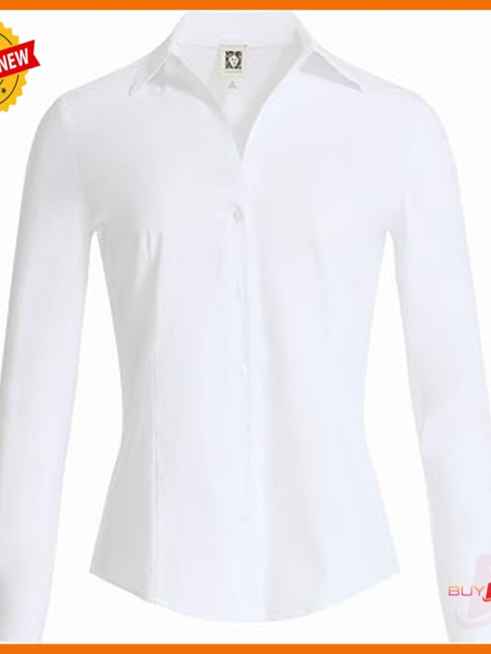 Long Sleeve Button Front Tunic Top, Regular Fit, Cotton Blend